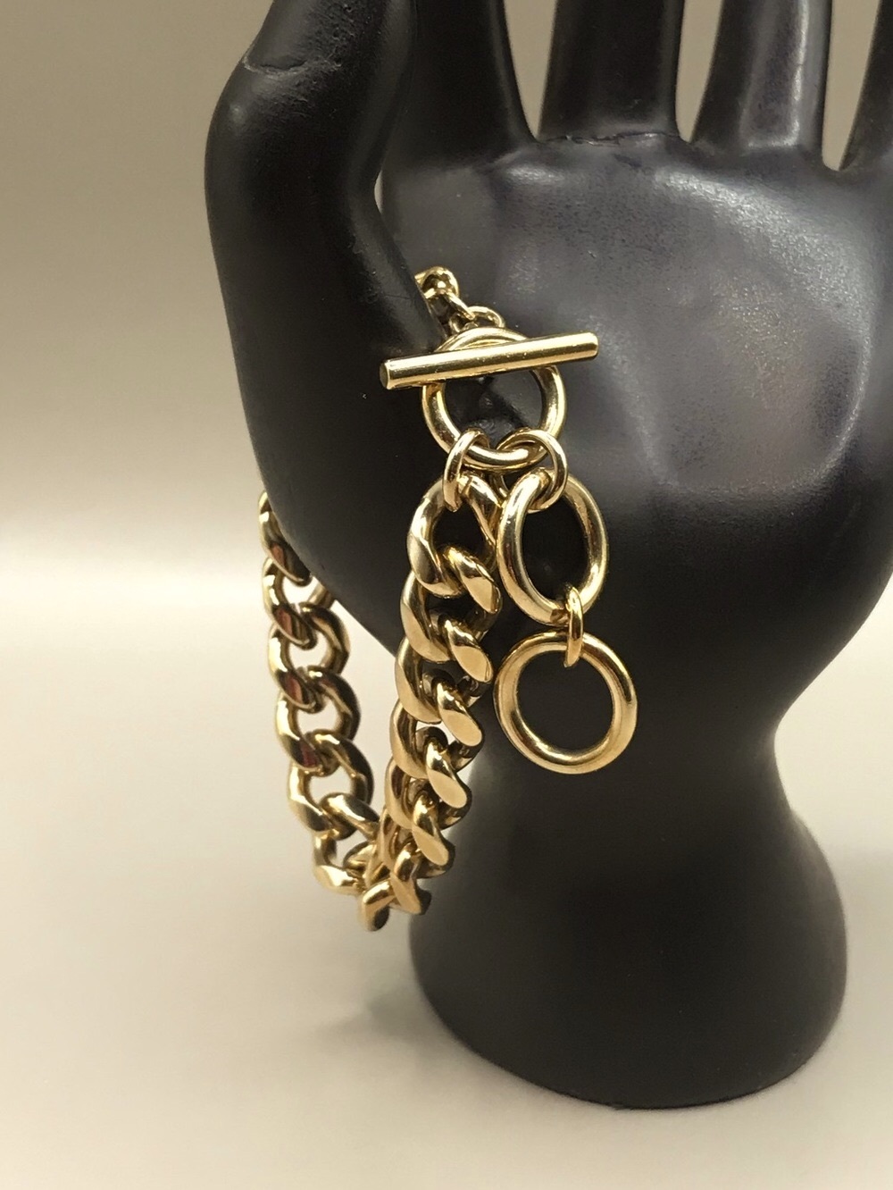 Gold-Tone Chain Bracelet with Toggle Clasp